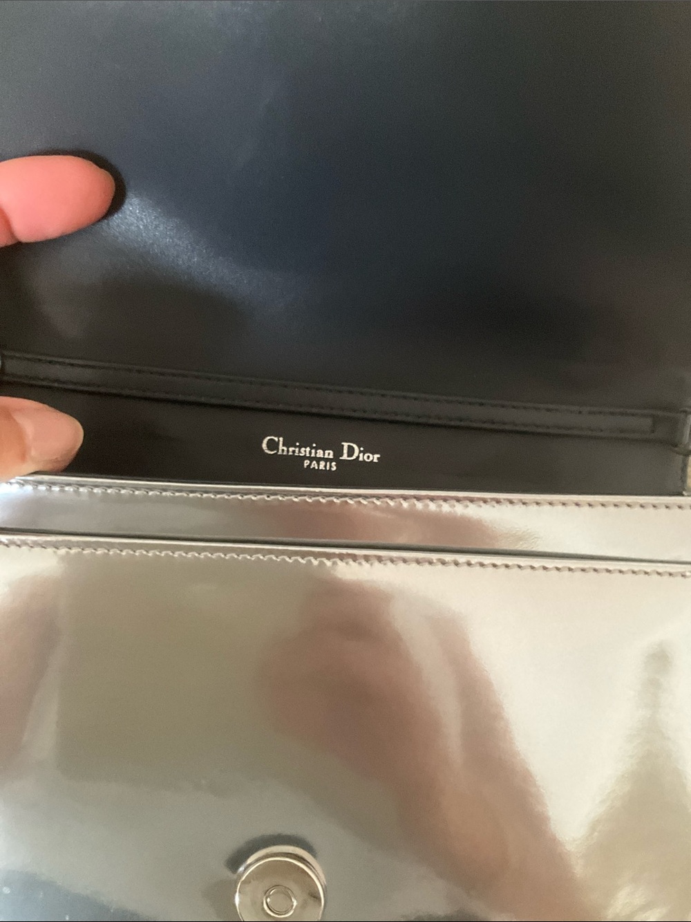Final Price- No Offers! Christian Dior Diora Silver Calfskin Pouch Clutch - Picture 3 of 12